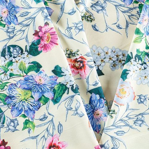 Вискоза "Лоренцо" 036-08224 желтый мелок принтованный