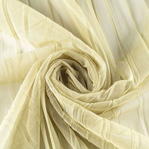 Тюль сетка-гофре Т263-01-79 салатовый однотонный