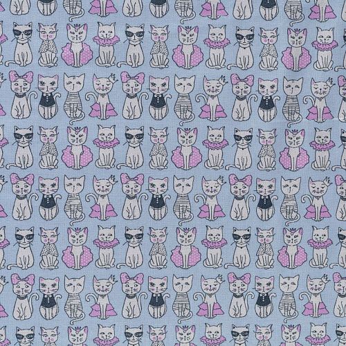 Бязь 007-00666 голубой принтованный