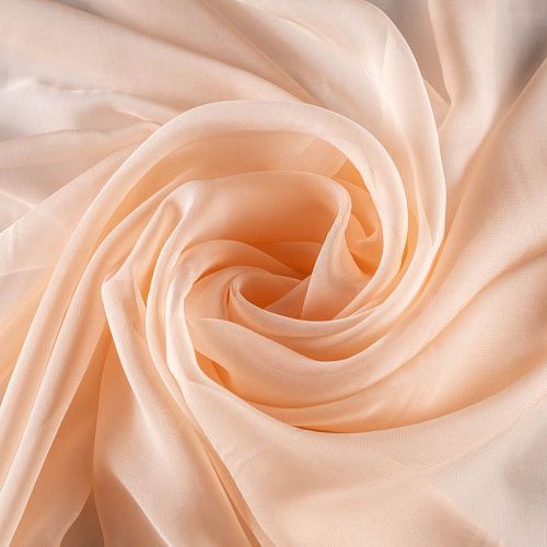 Шифон К33-891 персиковый однотонный