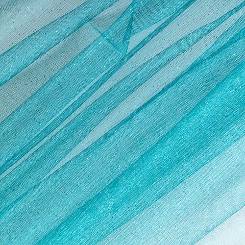 Фатин с напылением К33-956 бирюзовый однотонный