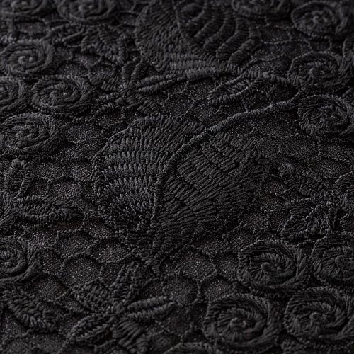 Вышивка на сетке К12-677 черный однотонный