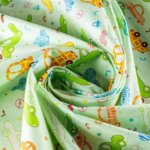 Ситец 007-00700 светло-зеленый принтованный