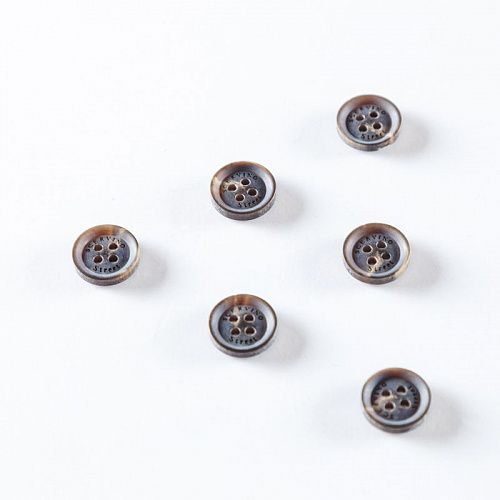 Пуговица с проколами 12 мм пластик 496873  темно-серый