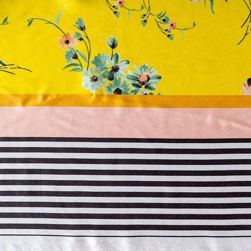 Шелк-штапель 069-00879 желтый принтованный