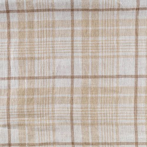 Лен натуральный К36-089 молочный принтованный