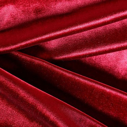 Бархат-лайкра К25-650 темно-красный однотонный