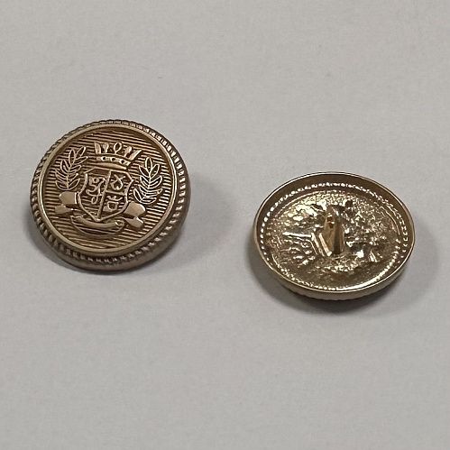 Пуговица на ножке 25 мм металл с гербом под медь 404427 