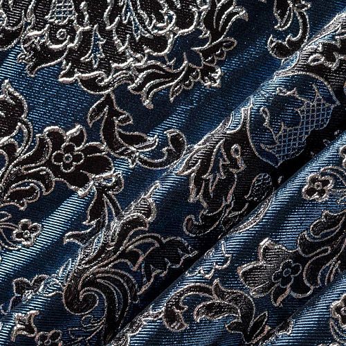Жаккард с люрексом К36-121 сине-черный 