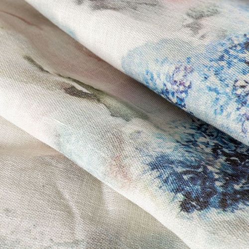 Тюль лен h-310 см Т391-01-114 молочный принтованный