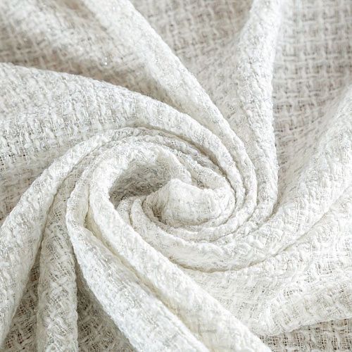 Твид шанель 052-04393 серебристо-белый