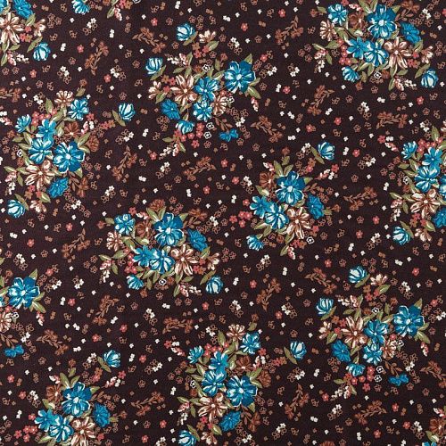 Твил-штапель 069-08286 шоколадный принтованный