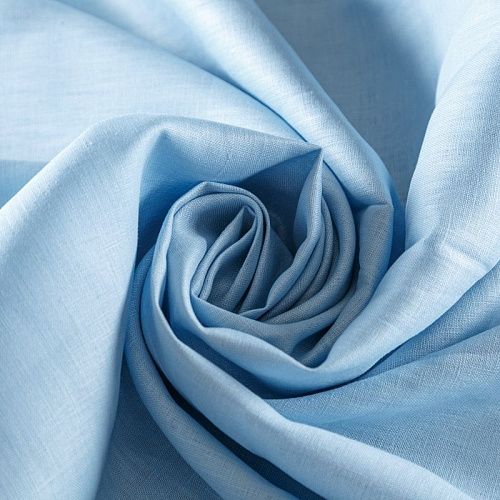 Лен натуральный 035-08906 голубой однотонный