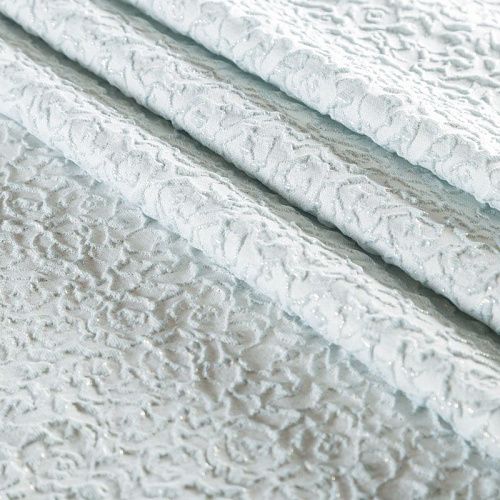 Жаккард с люрексом 017-02928 выбеленный голубой