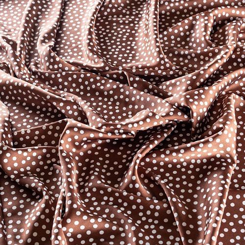 Шелк синтетический 065-01459 молочный шоколад принтованный