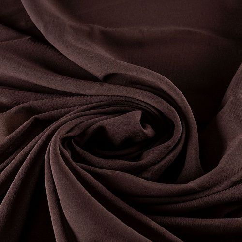 Креп-шифон натуральный К36-147 молочный шоколад однотонный