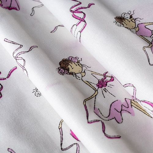 Бязь 007-00662 белый принтованный