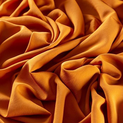 Крепдешин натуральный 028-09512 шафрановый однотонный