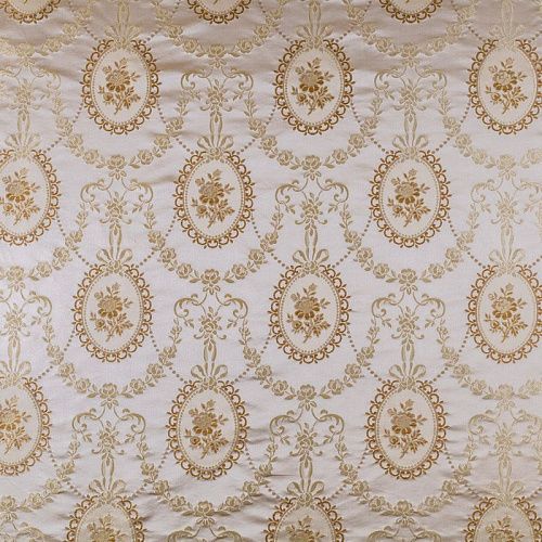 Ткань портьерная жаккард Т274-02-25 молочно-золотой
