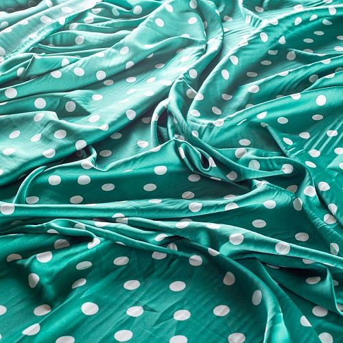 Шелк синтетический 065-01332 нефритовый зеленый принтованный