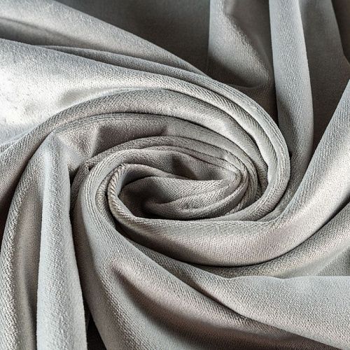 Ткань портьерная бархат 529-02-157 голубовато-серый однотонный