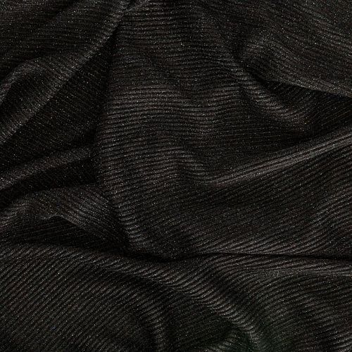 Трикотаж гофре с люрексом К33-521 черный