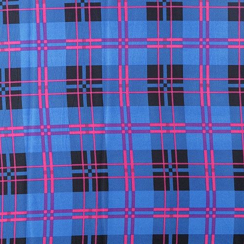 Крепдешин синтетический 029-08389 васильковый принтованный