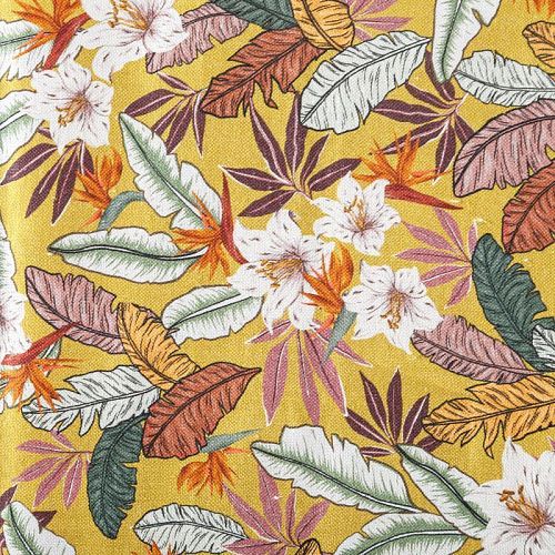 Лен натуральный 035-07813 горчичный принтованный