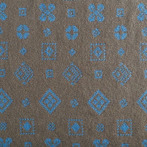 Трикотаж 2-х сторонний вязаный 056-05814 хаки/голубой