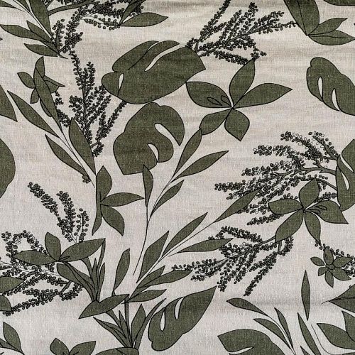 Лен натуральный К36-109 экрю принтованный