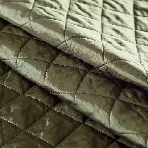 Ткань курточная К32-564 зеленый хаки однотонный