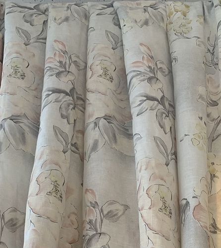 Ткань портьерная лен h-310 см Т231-02-13 натуральный принтованный