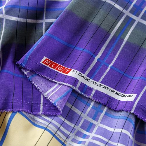 Креп 026-08243 фиолетовый принтованный