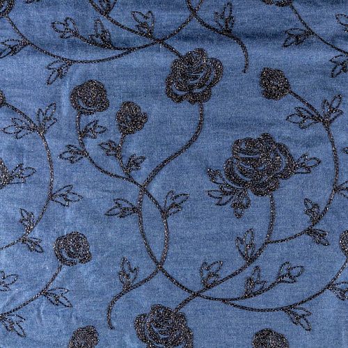 Джинс К32-185 сине-голубой с вышивкой