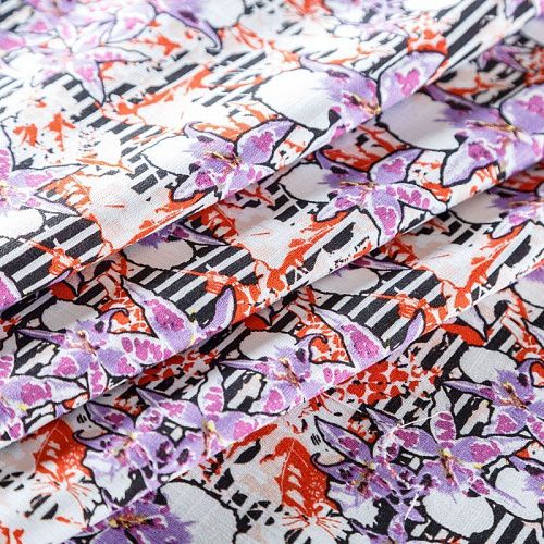 Лен искусственный 035-07865 белый принтованный