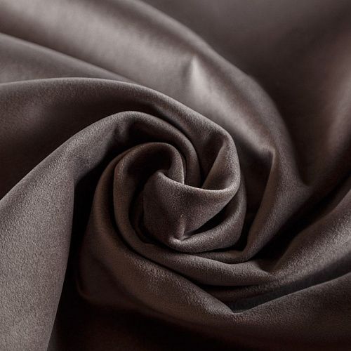 Ткань мебельная микровелюр 22-02-08974 кофейный однотонный