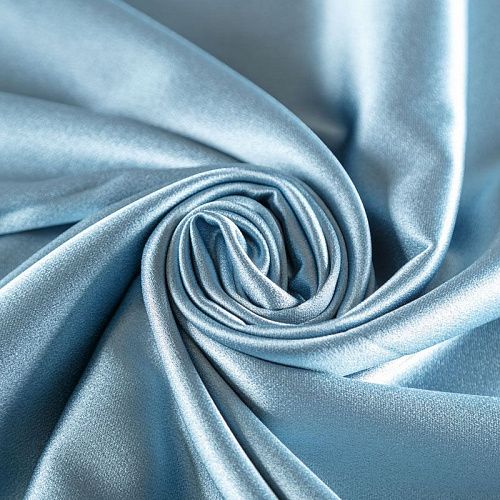 Кади креп-атлас 001-06590 серо-голубой однотонный