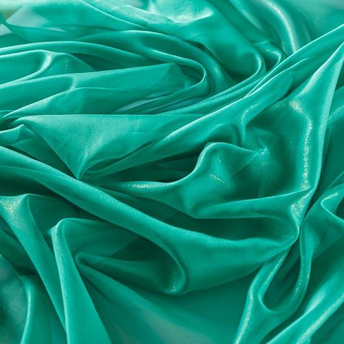 Шифон с напылением 068-02911 бирюзово-зеленый однотонный