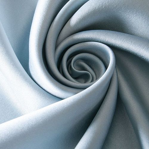 Ткань портьерная сатин h-310 см 16-02-10797 серебристо-голубой однотонный