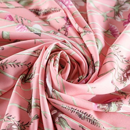 Вискоза "Лоренцо" 009-02463 розовый принтованный