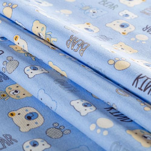 Фланель 060-03544 голубой принтованный