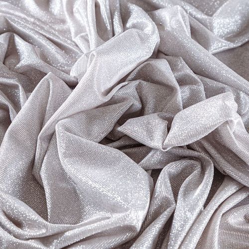 Трикотаж с люрексом 056-06050 серебристый однотонный