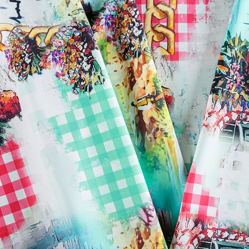 Лайкра 005-05961 белый принтованный