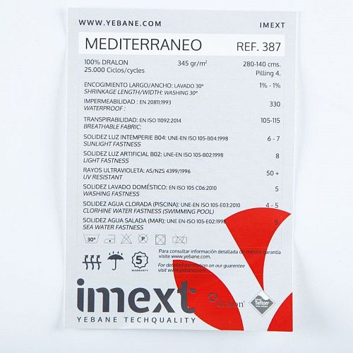 Ткань уличная MEDITERRANEO/6 502-02-09 голубой жаккардовый