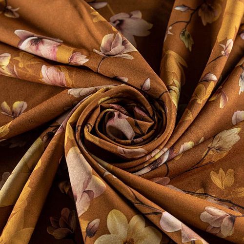 Вискоза "Лоренцо" К33-486 коричневый принтованный