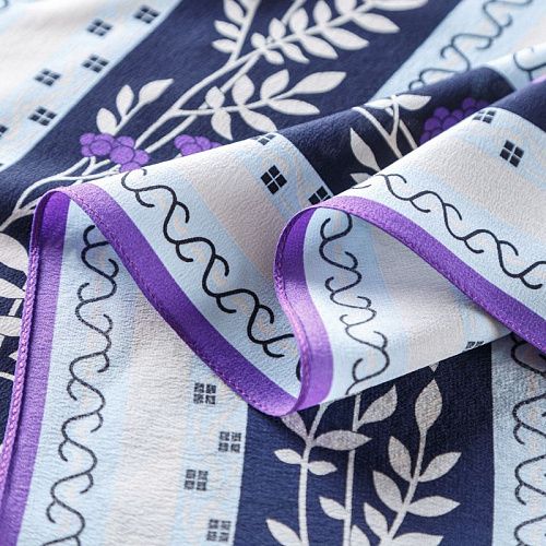 Платок крепдешиновый 60х65 см 510746 молочный принтованный