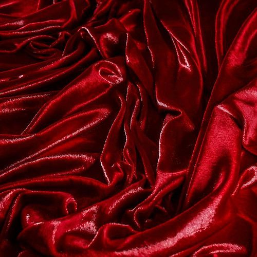Бархат с люрексом К21-1038 красный однотонный