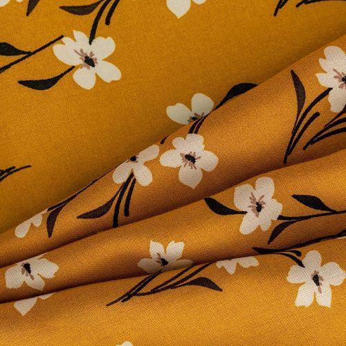 Штапель К33-207 тыквенный принтованный