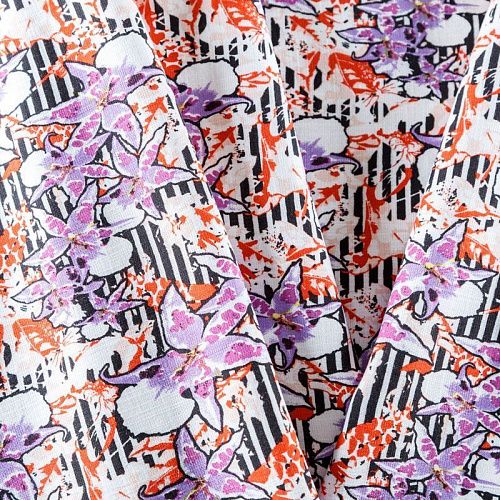 Лен искусственный 035-07865 белый принтованный